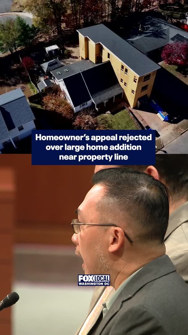 The talk of Fairfax County: Officials rejected a homeowner's appeal Wednesday to keep a massive addition to his home over concerns about its proximity to an adjoining property. The addition has been the center of controversy about local size ordinances. FOX 5's Bob Barnard reports.