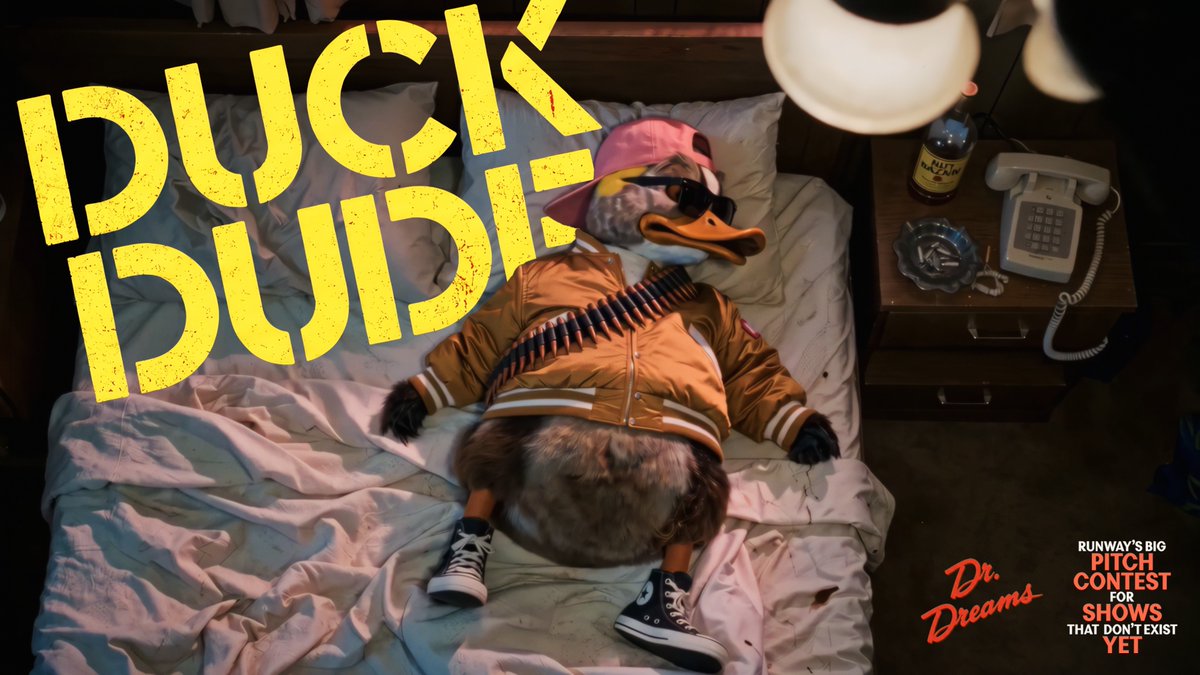 Duck Dude for #RunwayBigPitchContest Maximum 80's television sleaze 4 da homies. Grok please show to film nerds who like: • Rockford Files • Big Lebowski • Howard the Duck • Citizen Kane • S. Craig Zahler