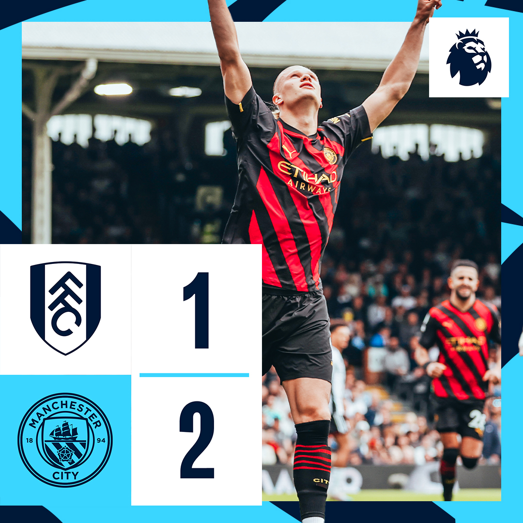 #OnThisDay: Fulham 1-2 #ManCity [2023] ⚽️ [15'] Carlos Vinicius - ⚽️ [3' P] Erling Haaland ⚽️ [36'] Araña 🕷