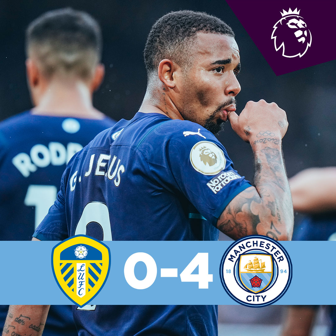 #OnThisDay: Leeds 0-4 #ManCity [2022] ⚽️ [13'] Rodri ⚽️ [54'] Nathan Aké ⚽️ [78'] Gabriel Jesus ⚽️ [90+3'] Fernandinho