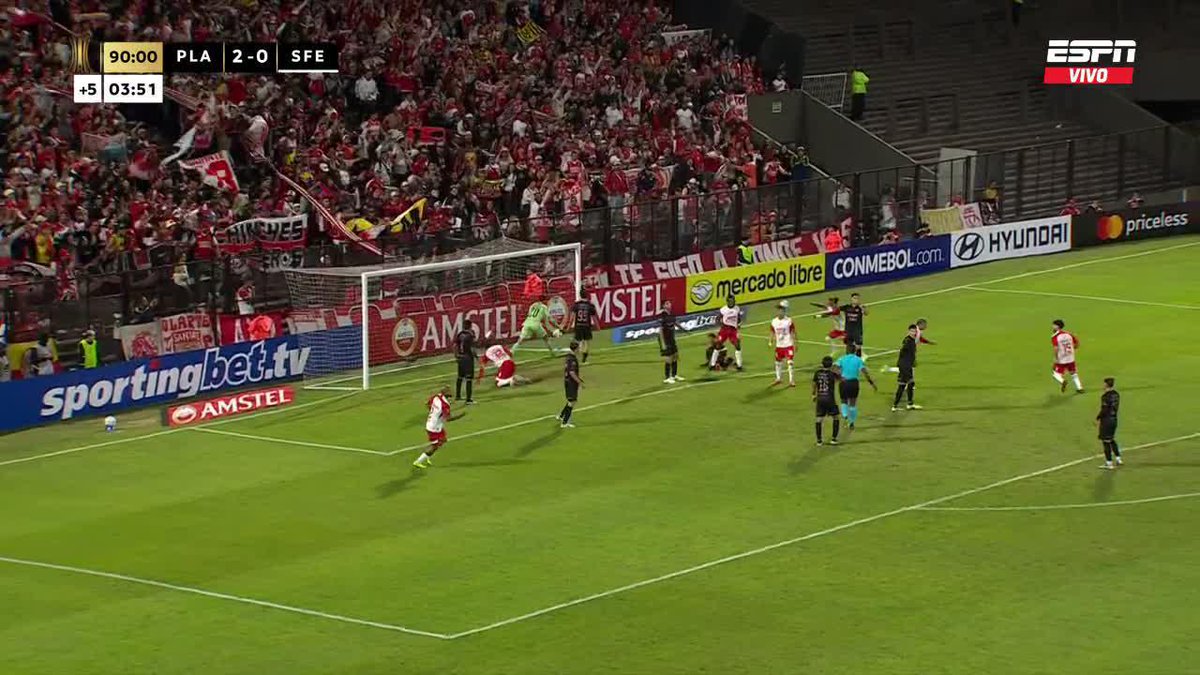 🇨🇴 GOOOL de Franco Fagúndez. #SantaFe descuenta al 90’+4 para el 2-1 ante #Platense