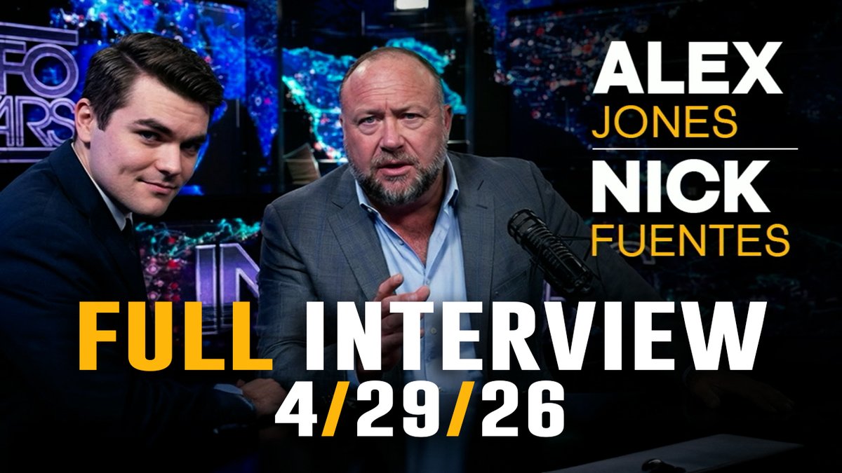FULL NEW ALEX JONES INTERVIEW WITH NICK FUENTES — 4/29/26 In This Explosive Conversation, Fuentes & Jones Discuss Trump's Imploding Poll Numbers That Spell Doom For Republicans In The Midterms, Intensifying Political Violence By The Left & Their Attempted Assassination Of Fuentes! PLUS, Nick Gives His Predictions On The Iran War, The Future Of MAGA In America, & MUCH MORE! Nicholas J. Fuentes 🔴WATCH/SHARE THE LIVE X STREAM NOW: