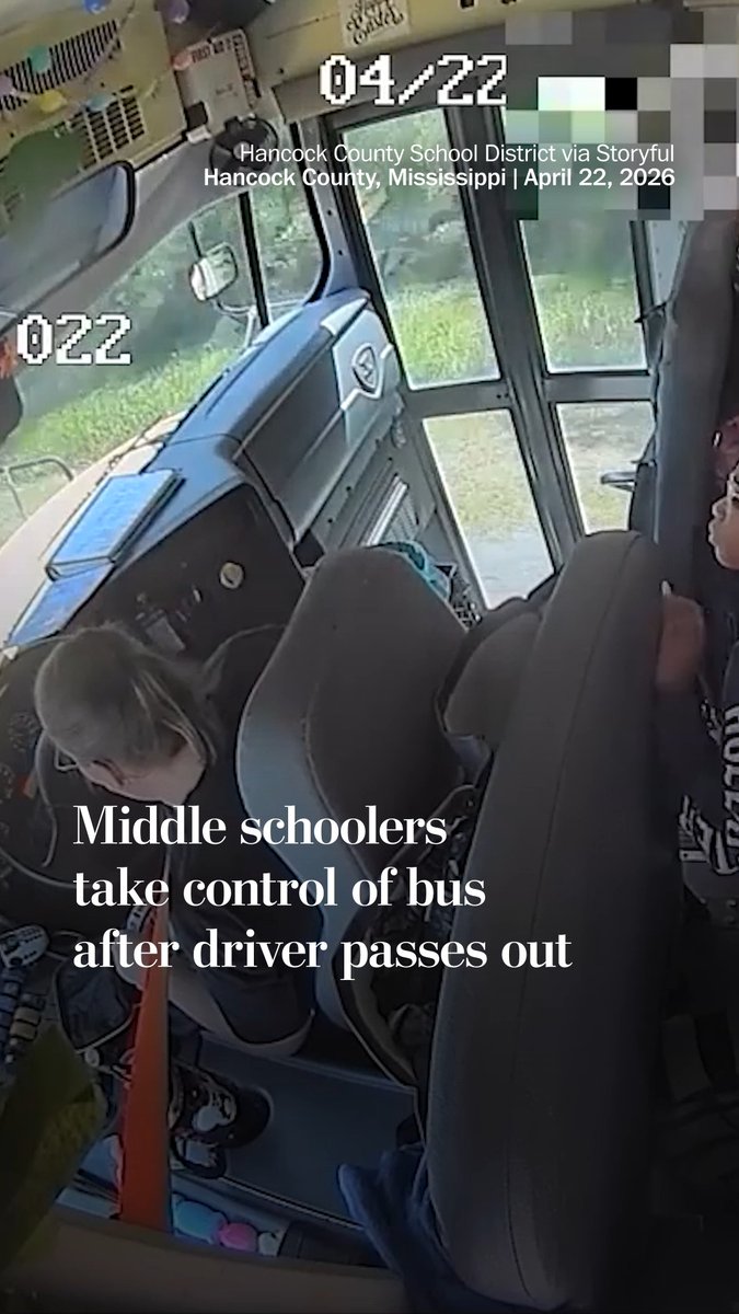 A group of middle schoolers in Mississippi jumped into action when their bus driver passed out during an asthma attack, preventing a crash and helping to administer the medication that the driver needed. Read more: