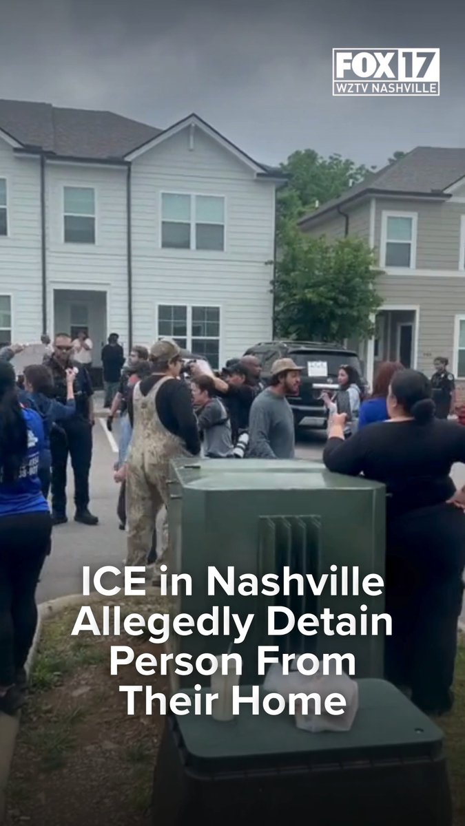 Protest erupted on Hamilton Crossings in the #Antioch area of #Nashville after residents said someone was detained from their home by #ICE. FOX 17 News and Hope Salman are working on getting those details for you tonight.