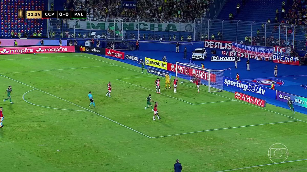 O gol de Jhon Arias. Cerro Porteño 0x1 Palmeiras. 🎥 TV Globo 📺 | ge