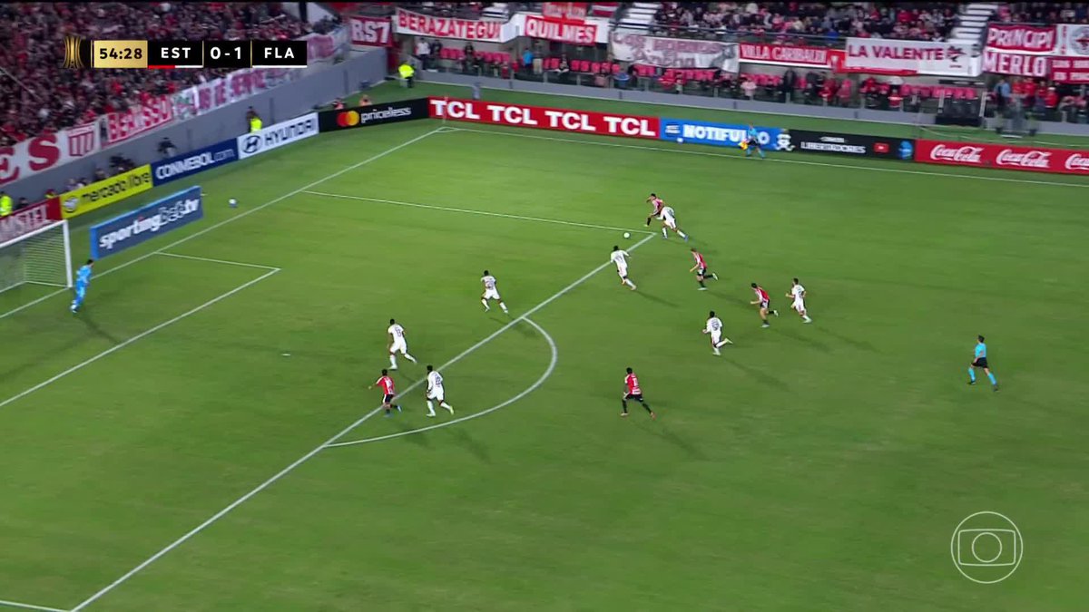 O gol de Guido Carrillo. Estudiantes 1x1 Flamengo. 🎥 TV Globo 📺 | ge
