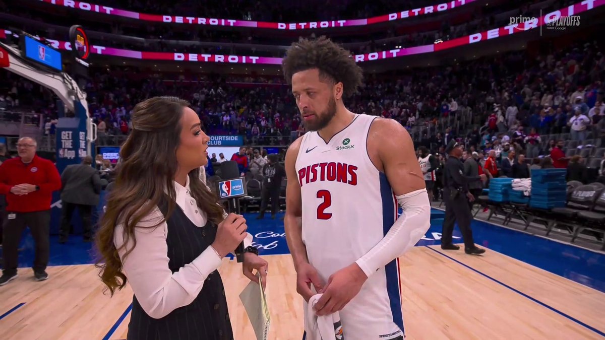 "We're at our best when our backs are against the wall." 💪 Cade Cunningham spoke to Cassidy Hubbarth about Detroit's attitude after they forced a Game 6 in Orlando on Prime Video 🗣️
