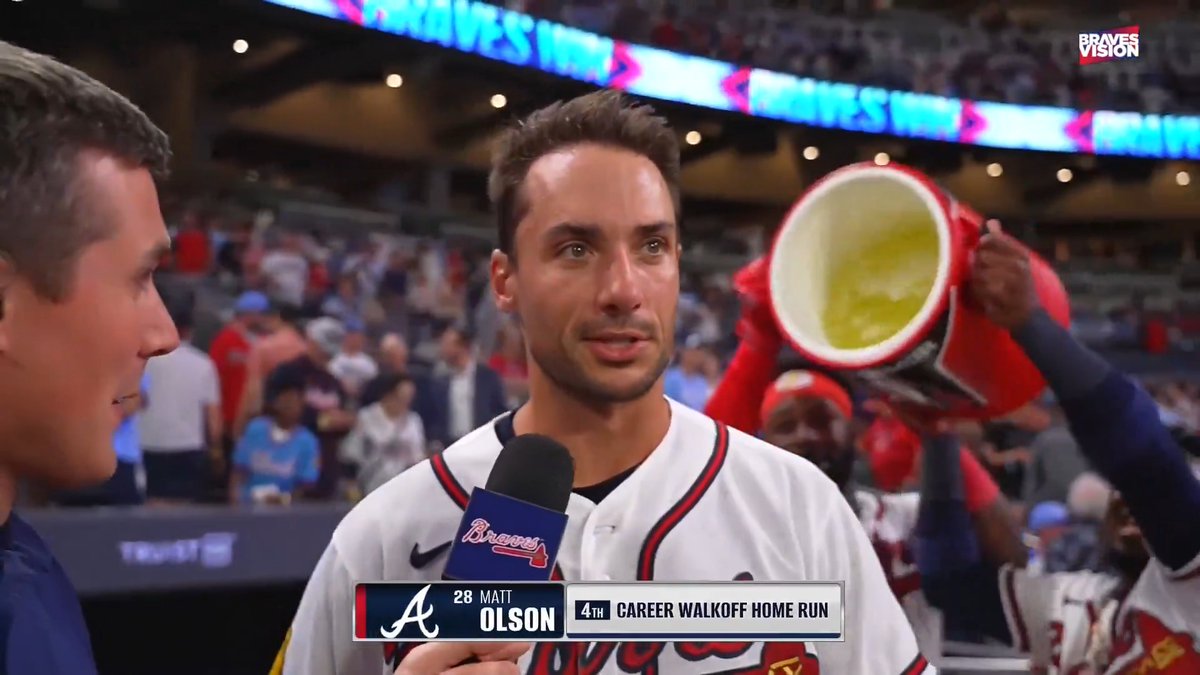 Matt Olson joins Wiley Ballard moments after his walk-off homerun in a 4-3 Atlanta Braves win: