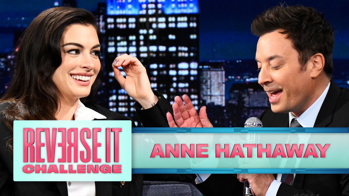 Anne Hathaway and Jimmy try to sing backwards in the Reverse It Challenge! ⏪ #FallonTonight