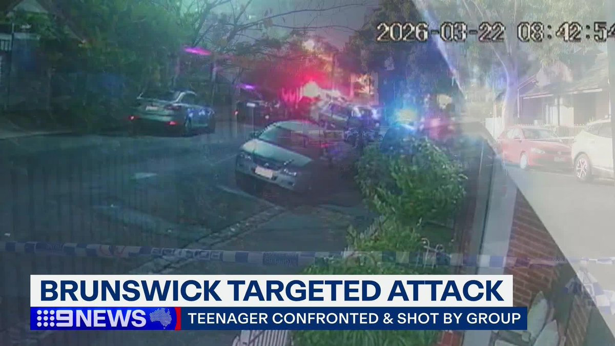 A Brunswick teenager is in a serious condition after being shot when he was confronted by a gang who stormed his home. #9News