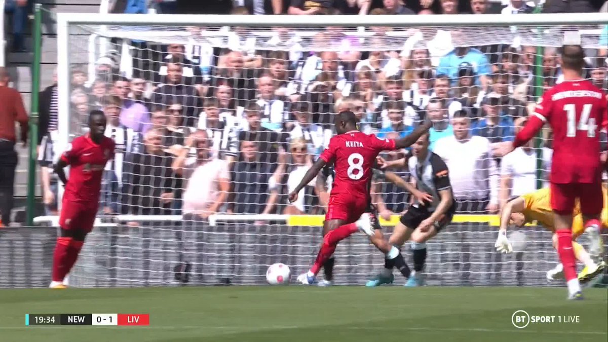 #OTD in 2022: A big win for Liverpool in the title race, the Reds beating Newcastle 1-0 away from home thanks to this early goal from Naby Keita, his last for the club