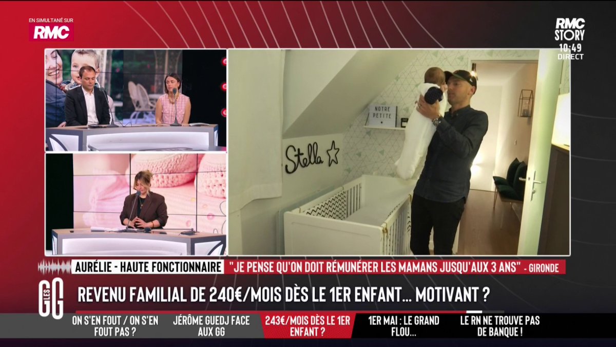 🤱 Dénatalité : Bruno Retailleau propose un revenu familial de 240€/mois dès le premier enfant… Motivant ? 💸 ➡️ "J'aimerais un revenu maternel, un salaire de mère au foyer." propose Aurélie, 29 ans et mère de 2 enfants. #GGRMC