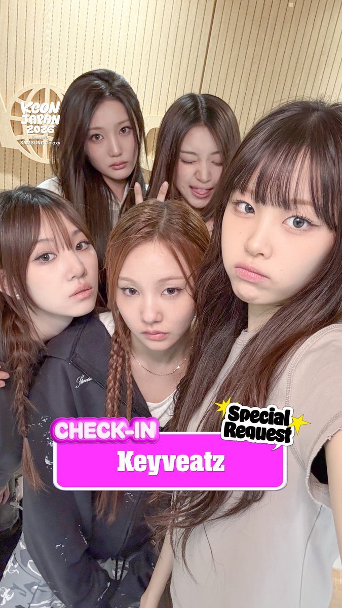 [#KCONJAPAN2026] #Keyveatz CHECK-IN ときめきいっぱいのKeyveatz初KCON！ KCONer、たくさんの応援よろしくね Arigathanks 🙏 アーティストの特別なリクエストに答えて、コメントしてね👇 コメントが増えるほど、スペシャルな特典が待ってるよ！👀✨ - KCON JAPAN 2026 MAY 8-10 Makuhari Messe Let's #KCON