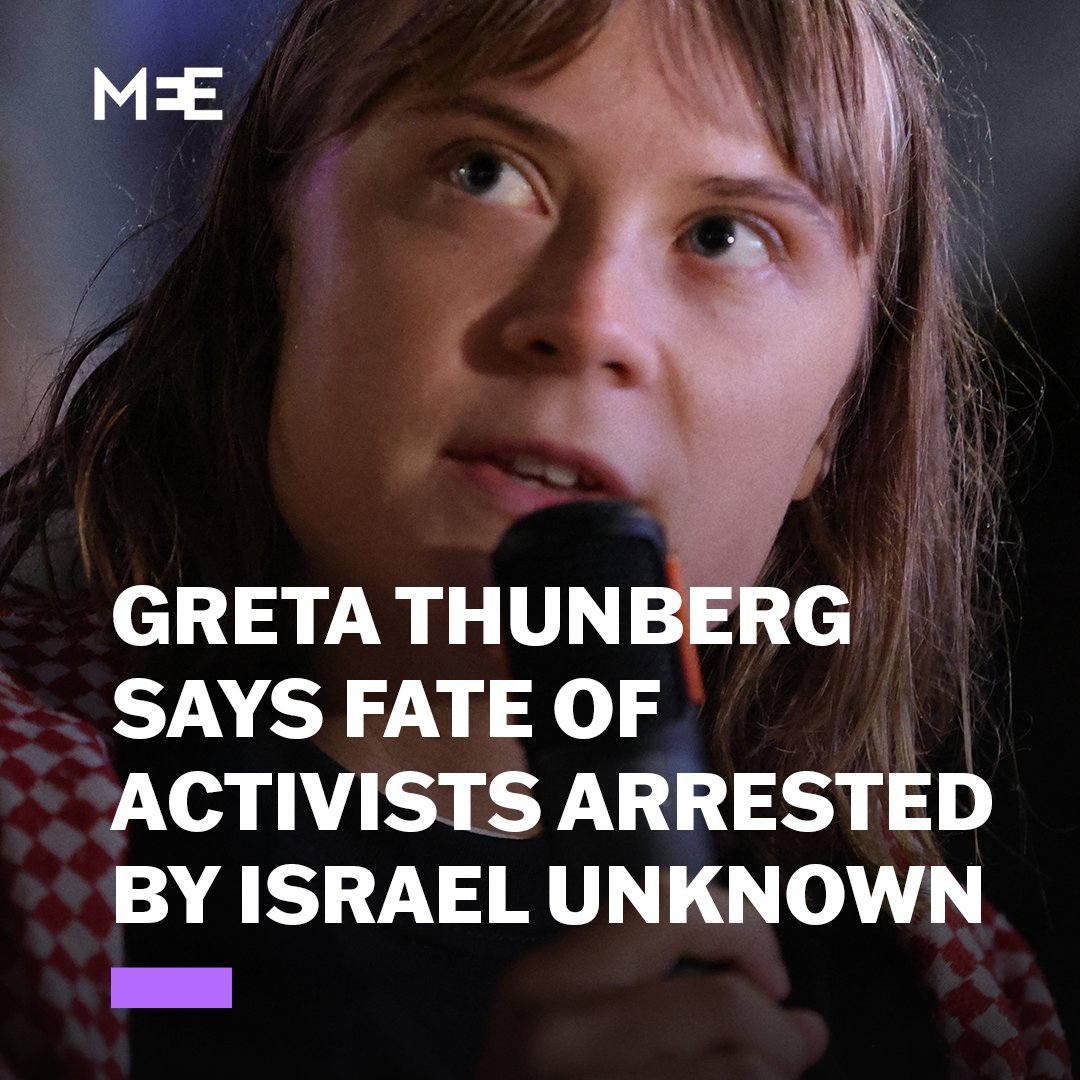 Human rights activist Greta Thunberg said they do not yet know the fate of the activists arrested by Israeli forces after it intercepted Global Sumud Flotilla ships carrying humanitarian aid to Gaza overnight.