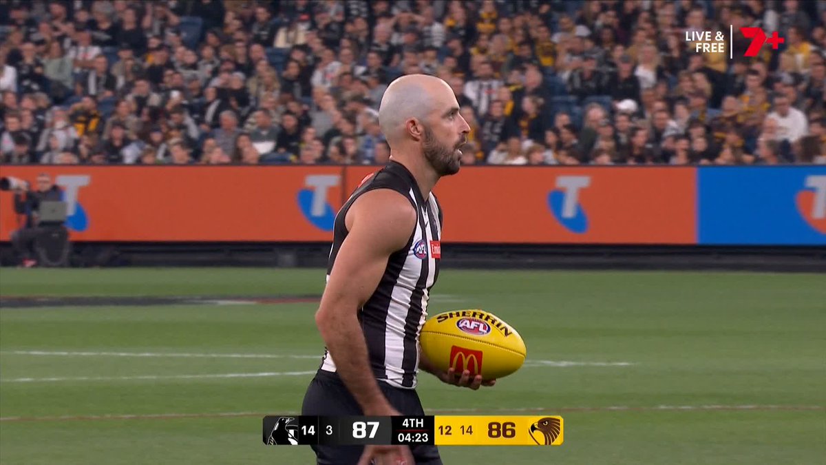 HUUUUUUUGE CALL 😳 #AFLPiesHawks