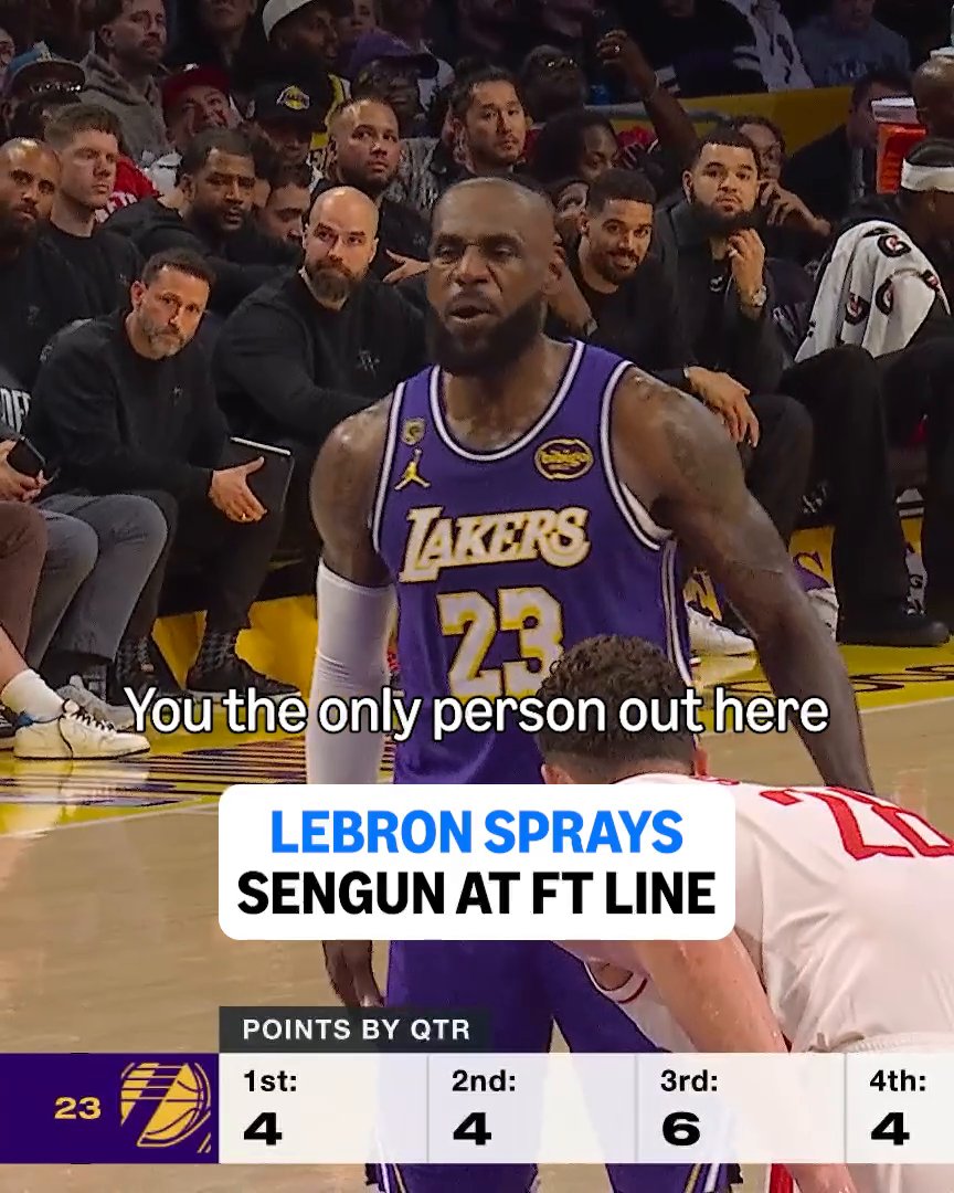 LeBron to Sengun: Did you say soft a** call? Nah, not you. Anybody else on the roster, But not you! You don't say that. You don't say that. You don't say that. You the only person out here that ain't allowed to say that. Soft a** Yeah, alright.