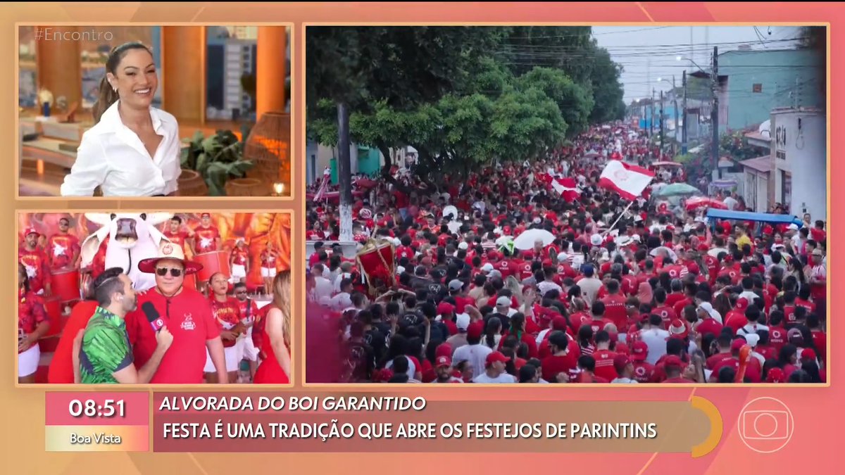 TÁ VINDO AÍ! 🥳 hoje é dia da Alvorada do Boi Garantido, festa é uma tradição que abre os festejos de Parintins ✨ #Encontro #TVGlobo