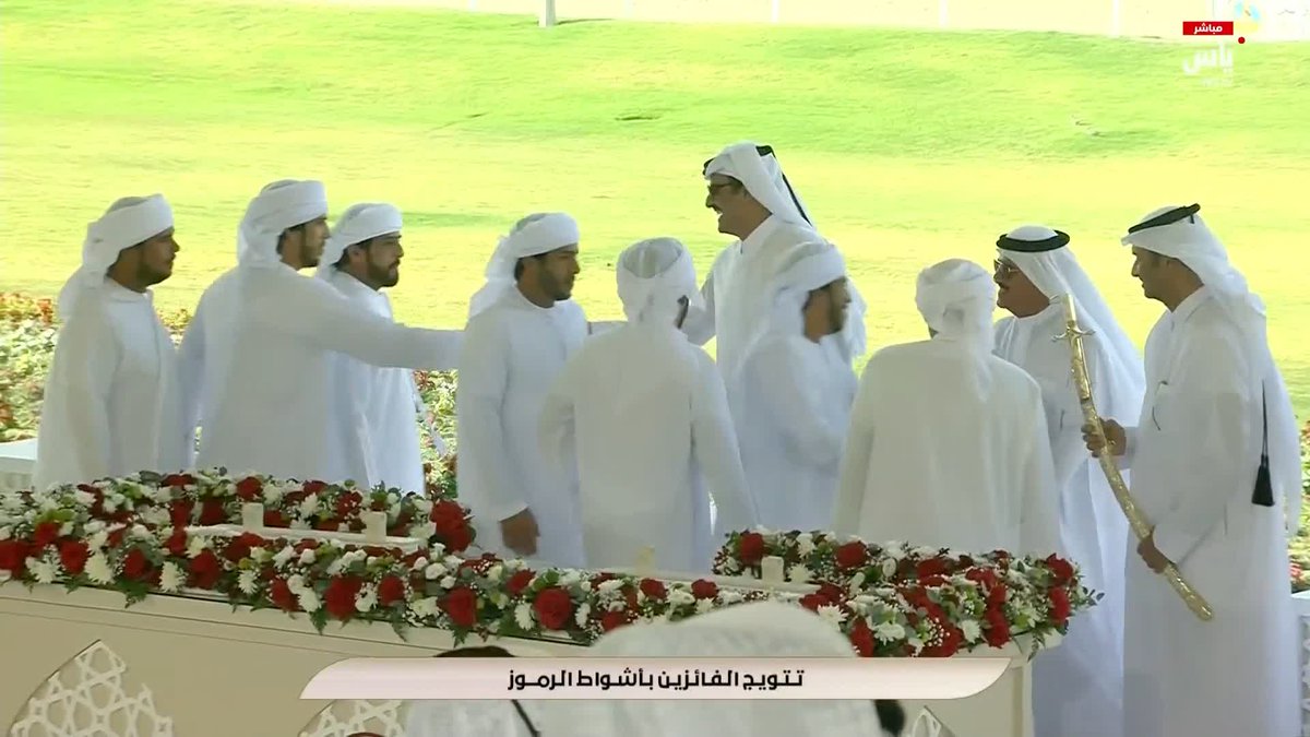 أمير قطر بحضور سلطان بن حمدان يتوج هجن الرئاسة بـ السيف الذهبي.. ختامي الشيحانية | 30 أبريل 2026 #قناة_ياس 📺