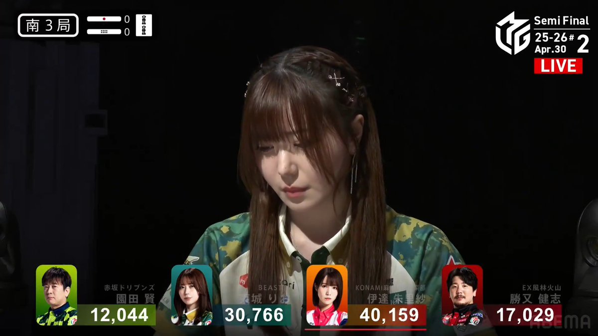 #Mリーグ 2025-26試合ダイジェスト📹 南3局 #東城りお 選手の満貫ツモ！ 園田選手が着順浮上を目指して カン🀓リーチに踏み切る！ 仕掛けて満貫聴牌となった東城選手も攻め返す！ 最終的に同じカン🀓待ちとなり 東城選手が2000・4000のアガリをもぎ取る！ 👇動画タップで今すぐ無料視聴