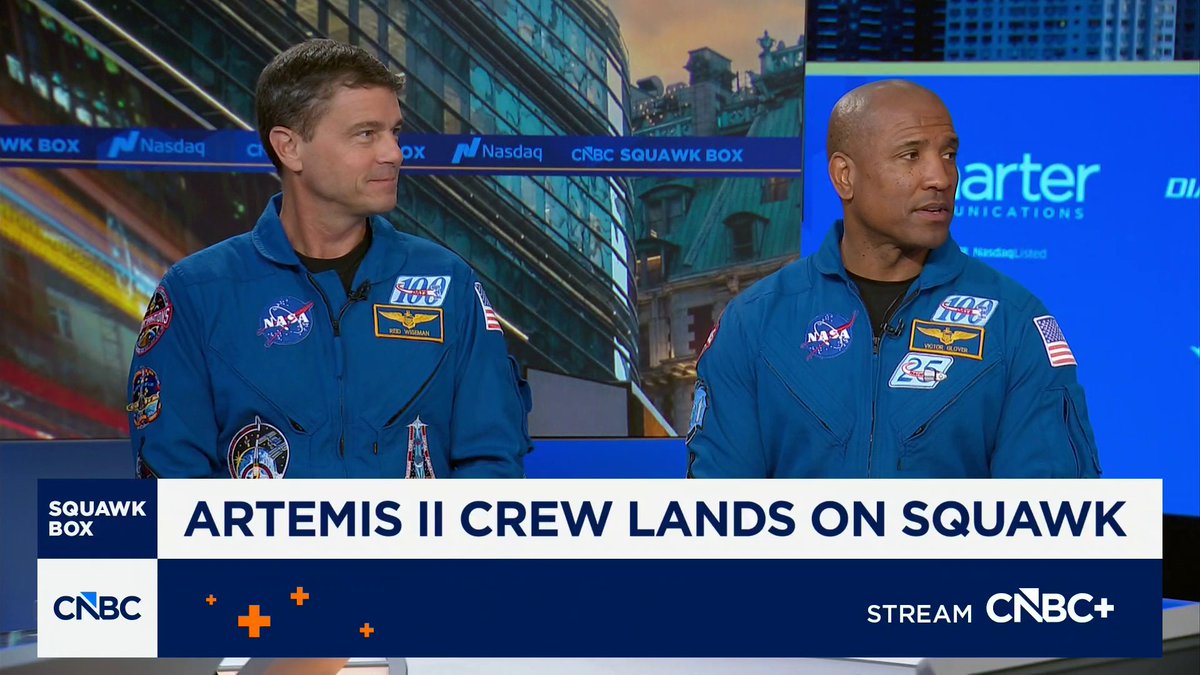 The crew of NASA Artemis lands on the Squawk Box set. Watch the full interview: