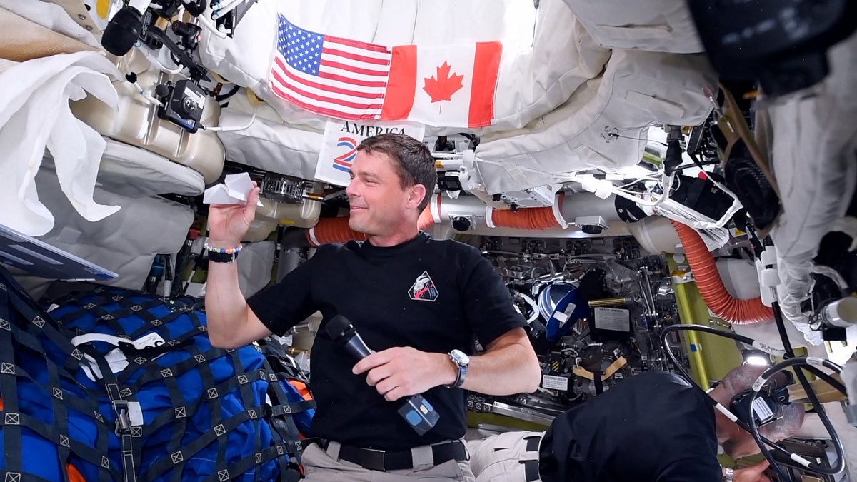 From 250 miles above us in low Earth orbit, the International Space Station has been a home and laboratory for over 25 years. With the Orion spacecraft now taking humans farther than we’ve ever gone before, the Expedition 74 crew aboard the space station offered a symbolic token to the NASA Artemis II crew and Commander Reid Wiseman as we continue to reach higher and dream bigger in human spaceflight.