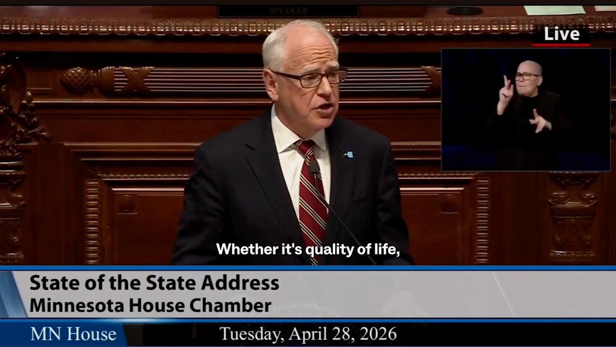 Thanks to Gov. Tim Walz’s leadership, Minnesota is a great place to live, work, grow up, and grow old. That’s what electing a Dem Gov can do.
