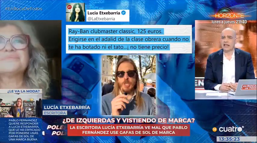 Hoy ha estado Pablo Fernández en el programa de Nacho Abad para responder a las mentiras y los insultos de Lucía Etxebarría. Además de la entradilla haciéndole el juego a Lucía también le protegen en todas sus mentiras como que su falta de ortografía al poner Botar era un chiste.👇