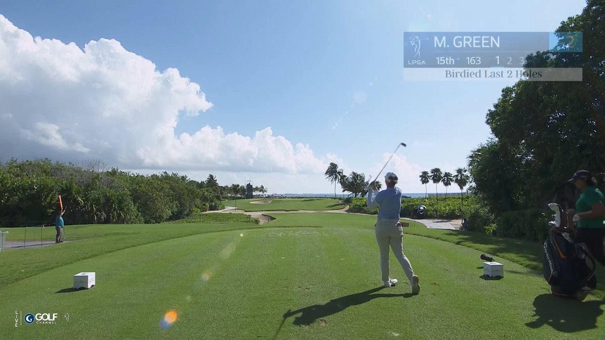 UNREAL HOLE-IN-ONE AND DELAYED REACTION 🔥🤣 Melanie Green aces the 15th at Mayakoba, but she doesn't realize it until they're all the way up on the green!