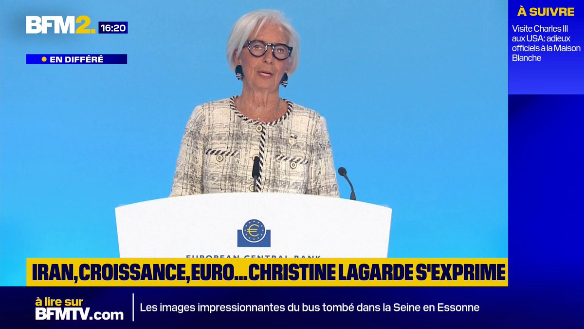 Christine Lagarde (BCE): "Plus la guerre se prolongera et plus les prix de l'énergie resteront longtemps à des niveaux élevés, plus l'impact probable sur l'inflation globale et l'économie sera fort" #BFM2