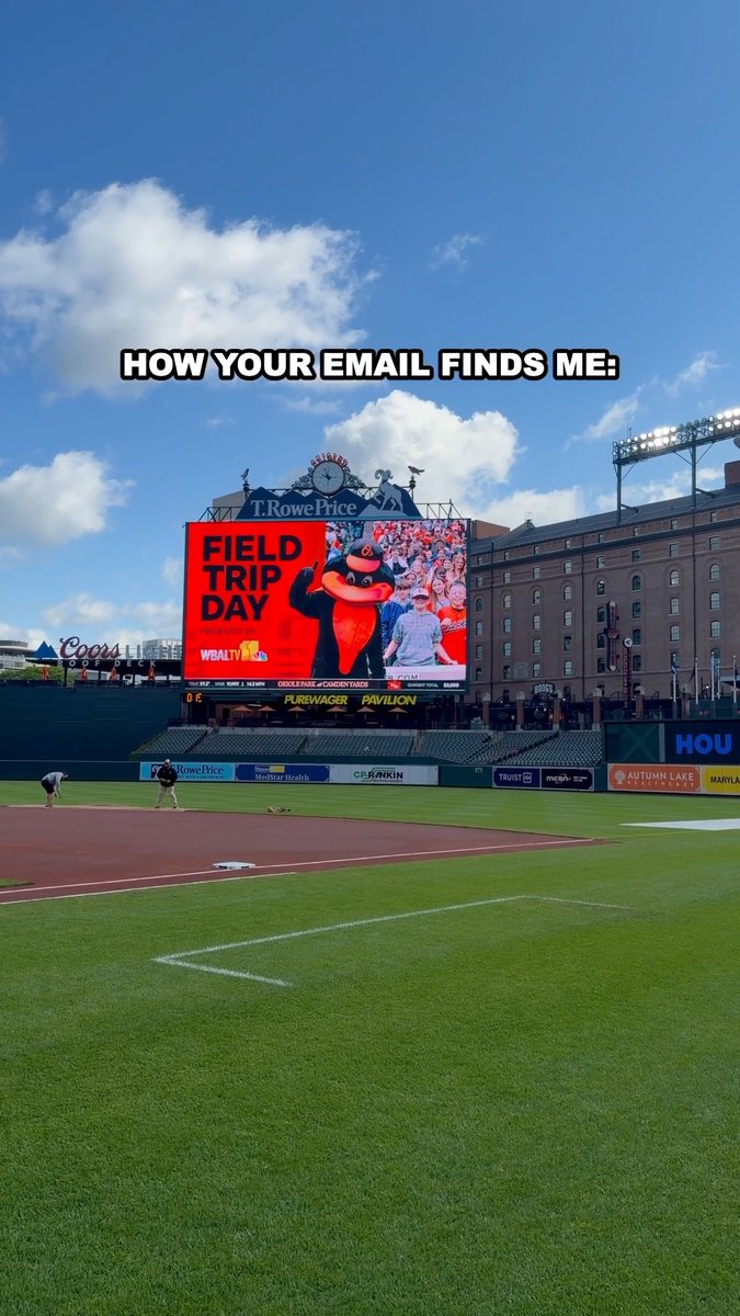 𝐎𝐮𝐭: Work from home 𝐈𝐧: Work from The Yard 💻 Bring your laptop (no laptop bags permitted) and post up at Camden Yards today to enjoy the beautiful weather and a full slate of baseball. 🎟️ Single-admission doubleheader ➡️