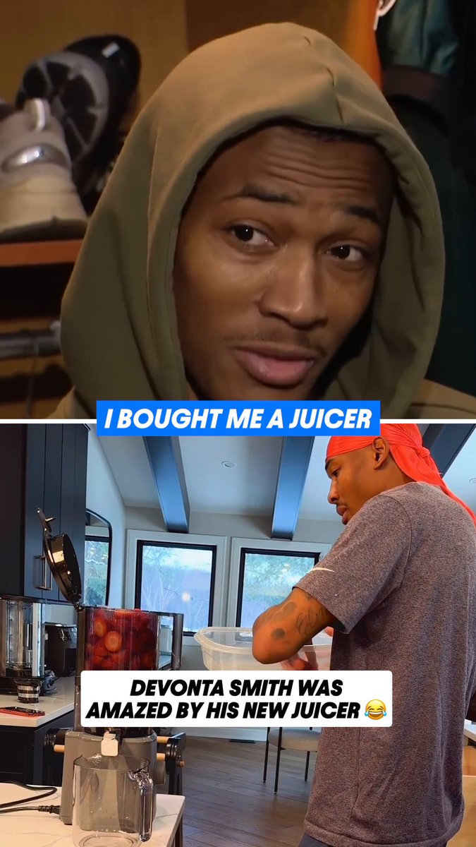 DeVonta Smith was a huge fan of his freshly squeezed juice 🤣🧃 (via Philadelphia Eagles, DeVonta Smith)