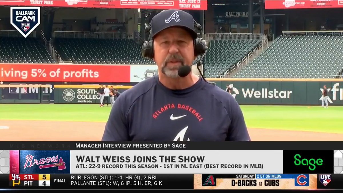 “I know this team like the back of my hand... I took over a team here that was built to win.” Walt Weiss talks through the Atlanta Braves' 22-9 start and being back as a manager in MLB ten years later. MLB Network + Sage USA
