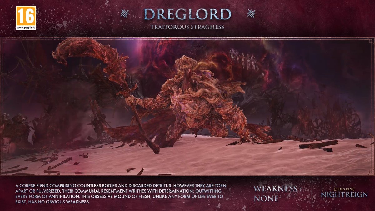 Even the lowest sediment of the world harbors a vicious ambition. Stand resolute, Nightfarers, and purge the Great Hollow of this ruinous amalgamation, once and for all. #ELDENRING #NIGHTREIGN