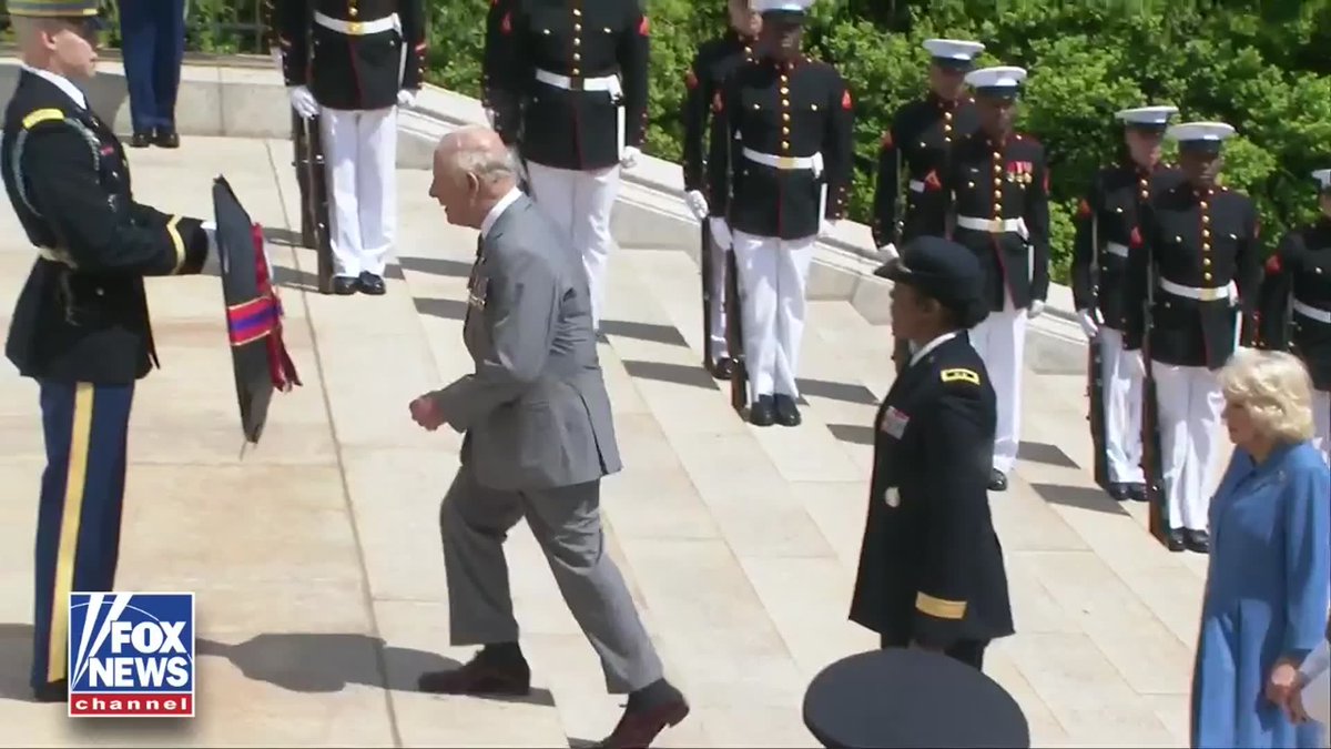 NOW: King Charles III and Queen Camilla lay a wreath at the Tomb of the Unknown Soldier at Arlington National Cemetery to honor America’s fallen service members.