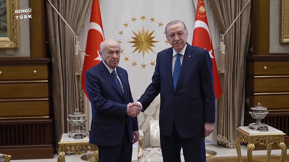 Genel Başkanımız Sayın Devlet BAHÇELİ, Cumhurbaşkanımız Sayın Recep Tayyip ERDOĞAN ile Cumhurbaşkanlığı Külliyesinde bir araya geldi.