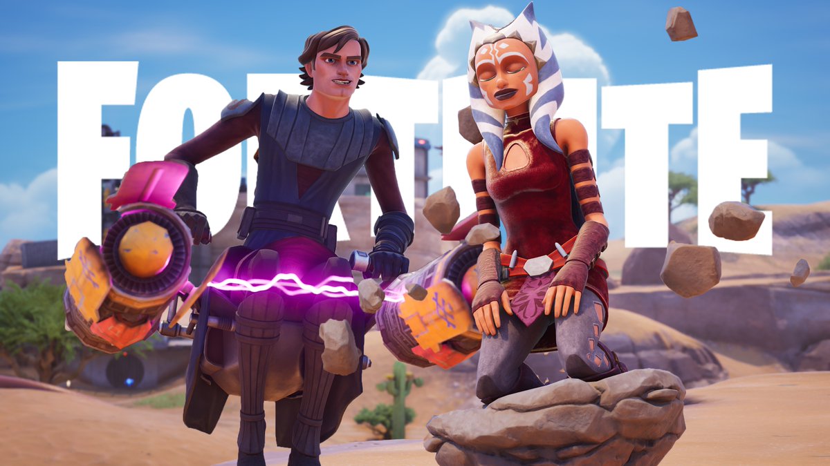 Clone Wars x Fortnite Showcase (Ahsoka and Anakin Skywalker), available May 1st! #SponsoredByEpic