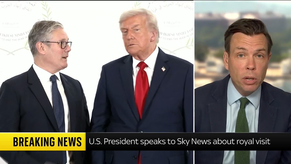 Sky's U.S. correspondent Mark Stone has spoken to Donald Trump on the phone, immediately after he bid farewell to the King and Queen. While praising the royals, the president said Starmer 'has to learn to deal like the King'. Read more: 📺 Sky 501