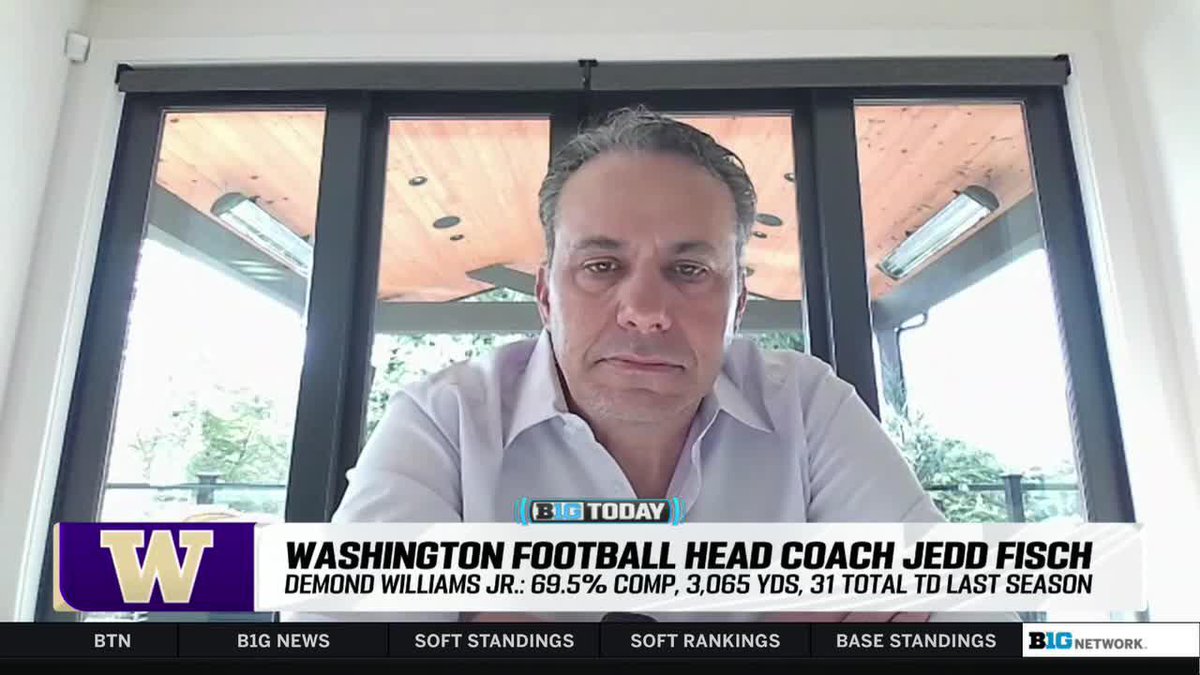 “I think he has a chance to do everything and anything you could ever possibly want.” Jedd Fisch on preparing Washington Football QB Demond Williams Jr. for the fall 👇 #B1GToday