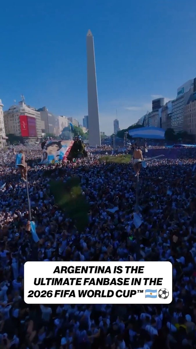 ARGENTINA WINS THE ULTIMATE FANBASE VOTE 🇦🇷🏆 From defeating Brazil to taking the crown … no one brings the passion like Argentina 🔥 (via IG/lepetra_)