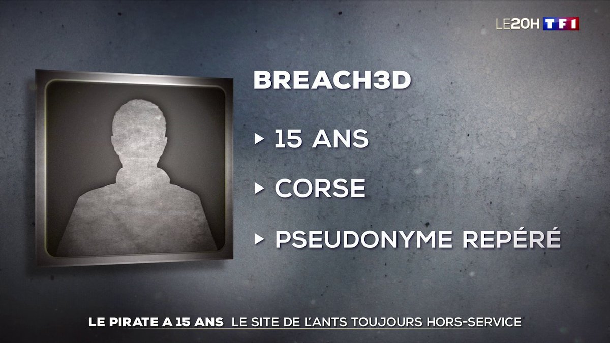 Un mineur de 15 ans a été interpellé dans l'enquête sur l'attaque informatique ayant visé le portail de l'Agence nationale des titres sécurisés (ANTS) 📺 #LE20H de TF1 avec Gilles Bouleau