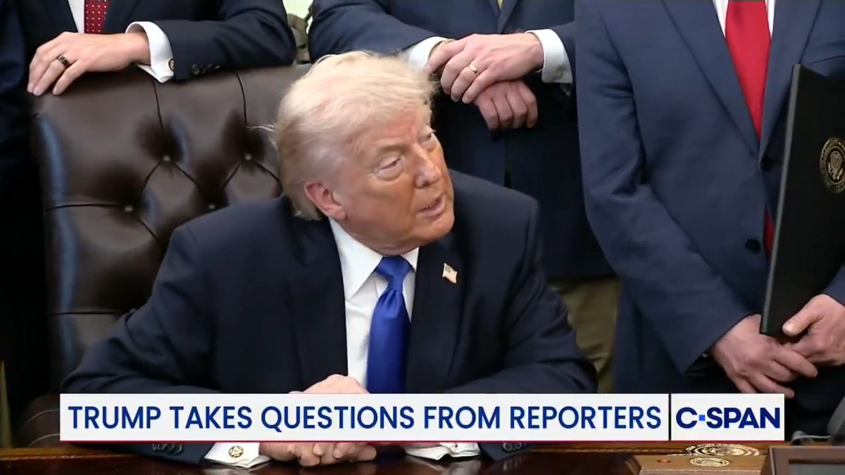 Q: "Federal tax return is up by more than 11%...do you believe that this is evidence that the 'big beautiful' tax cuts you signed into law are working?" President Trump: "People are shocked by how much money they're making, they can't believe the refunds that they're making…"