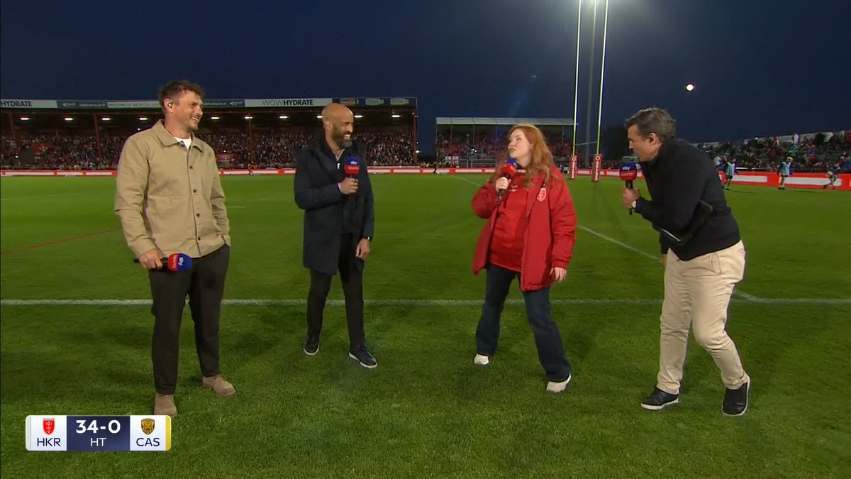 Comedian and Hull KR fan Amy Gledhill joined the coverage at half-time and poked some fun at pundit Jon Wilkin 🤣