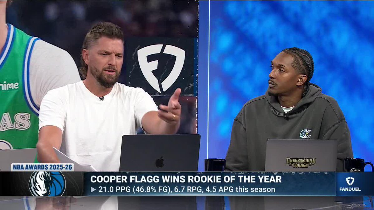 Chandler Parsons on the Rookie of the Year: "Dallas handed Cooper Flagg the keys... Kon Knueppel is the 3rd or 4th option a pretty good team. He still averaged the same numbers!" Michelle Beadle | DeMarcus Cousins | Chandler Parsons | Lou Williams