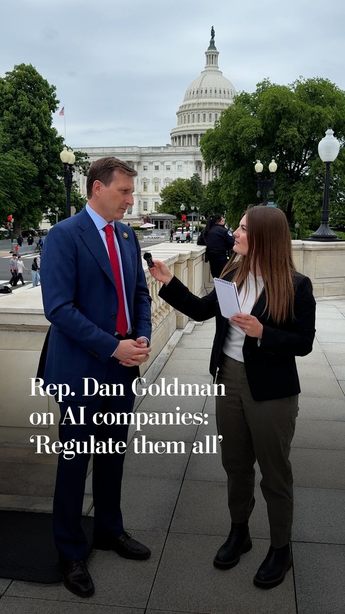 Rep. Dan Goldman (D-New York), who faces a primary challenge from former New York City comptroller Brad Lander, answered rapid-fire questions on AI regulation, his support of U.S. military aid for Israel and what sets him apart from his opponent.