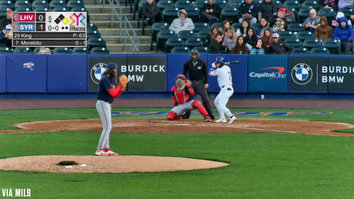 Nick Morabito's double brings home A.J. Ewing for Triple-A Syracuse!