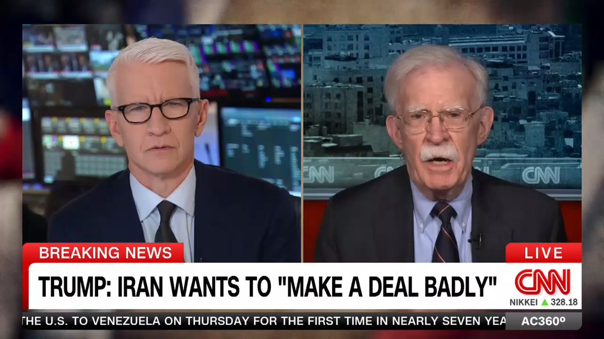 Former Trump National Security Advisor John Bolton says the ceasefire only benefits Iran's regime and the U.S. should resume military action to reopen the Strait of Hormuz. "When they're down, keep pressuring them," he adds.