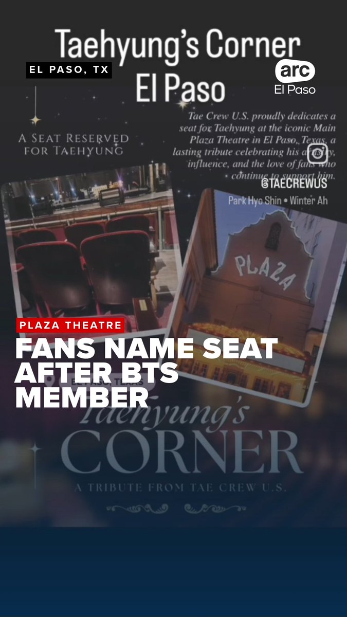 An American fan group dedicated to #BTS member #Taehyung aka "V," shared a video showing that they named a chair at the Plaza Theatre after their favorite member. 📷: taecrewus #BangtanSonyeondan #BTSARMY #Borahae #BTSComeback #NewMusicFromBTS
