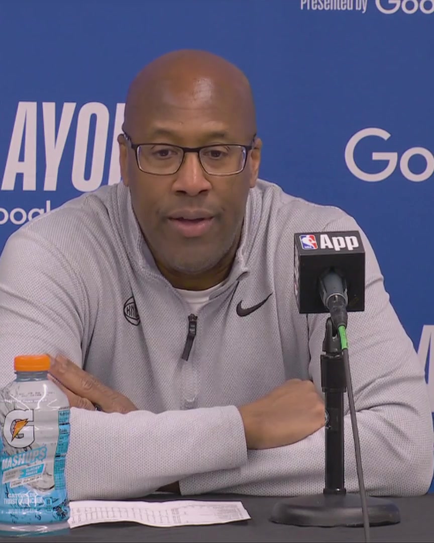 "I could go on and on and on about the guys that carried me and I'm the one sitting up here" Mike Brown credits the Knicks' staff for their role in helping the team get to the second round: