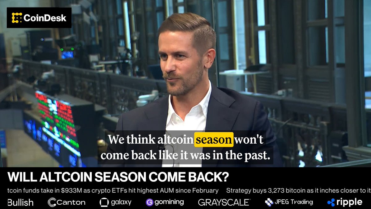 🎥 If altcoin season doesn’t return the way it once did, what happens to the ETFs built around them? Adrian Fritz of 21shares says some closures are likely over time, as weaker projects struggle to sustain flows and build lasting ecosystems.