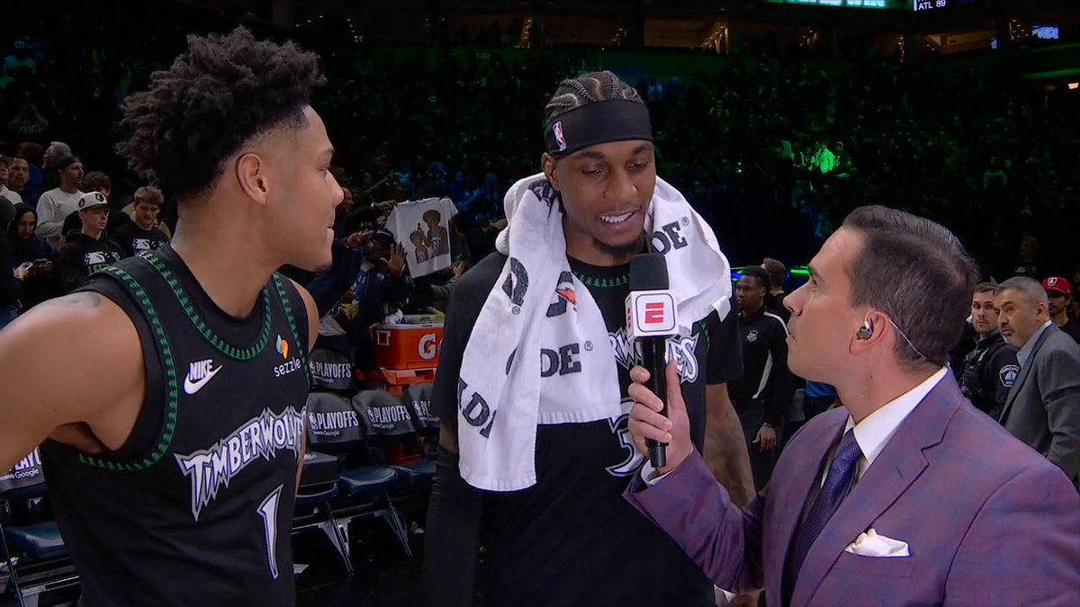"We all put the work in so [a win] is what we expect." Jaden McDaniels and Terrence Shannon Jr. join Jorge Sedano after advancing past the Denver Nuggets 😤